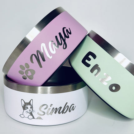 Gamelle personnalisée pour chien et chat lilas