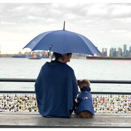 Puccissimé Pet Couture Navy Waterproof Insulated Dog Rain Jacket