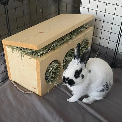 Hippity Hop Pet Shop Solid Pine Hay Box for Bunnies & Guinea Pigs
