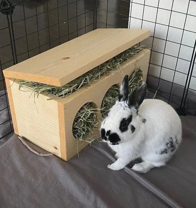 Hippity Hop Pet Shop Solid Pine Hay Box for Bunnies & Guinea Pigs