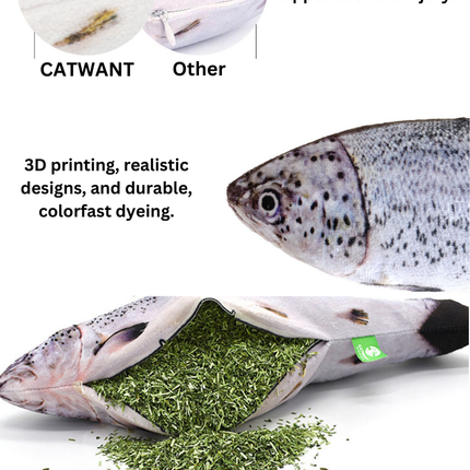 100% Silvervine/Catnip Filled Fish Cuddle Toy