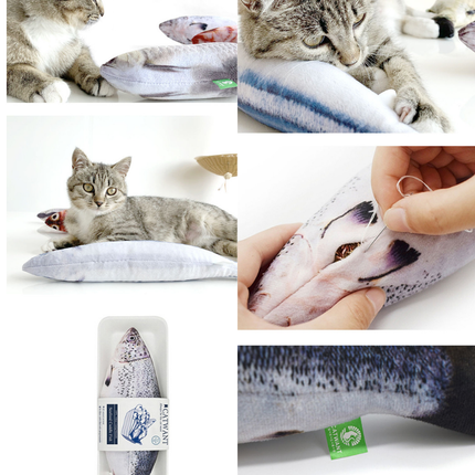 100% Silvervine/Catnip Filled Fish Cuddle Toy