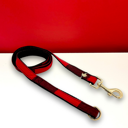 Puccissimé Pet Couture Dog Leash - Canada Buffalo Plaid