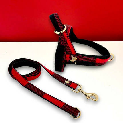 Puccissimé Pet Couture One-Click Dog Harness - Canada Buffalo Plaid