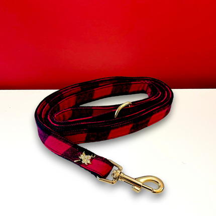 Puccissimé Pet Couture Dog Leash - Canada Buffalo Plaid