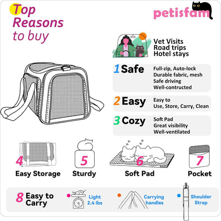 Soft Pet Carrier for Medium Cats and Small Dogs