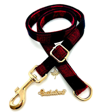 Puccissimé Pet Couture Dog Leash - Canada Buffalo Plaid