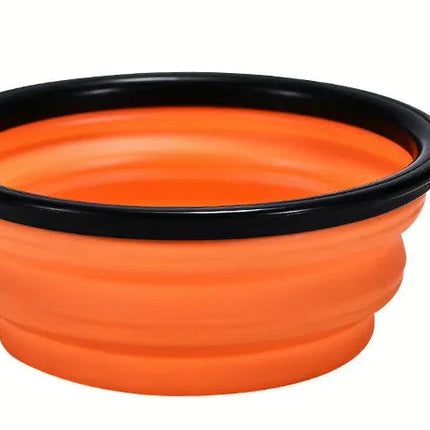 Portable Silicone Pet Bowl with Carabiner Clip, Collapsible, 350 ml