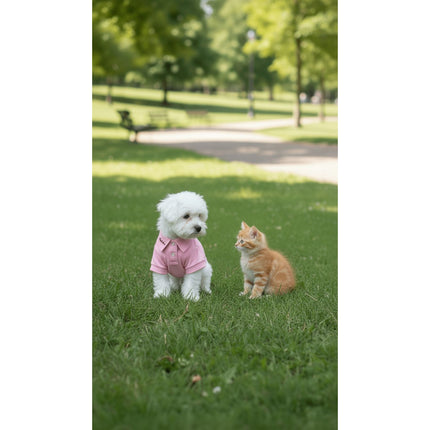 Puccissimé Pet Couture Pink Cotton Dog Shirt
