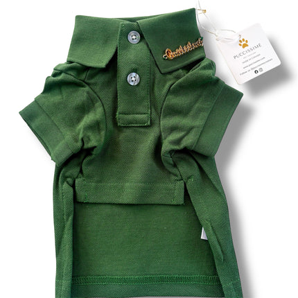 Puccissimé Pet Couture Green Cotton Dog Shirt