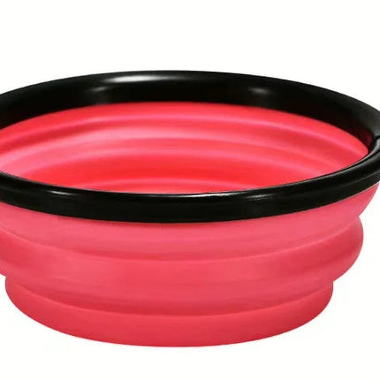Portable Silicone Pet Bowl with Carabiner Clip, Collapsible, 350 ml