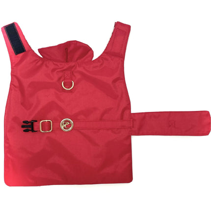 Puccissimé Pet Couture Red Waterproof Insulated Dog Rain Jacket