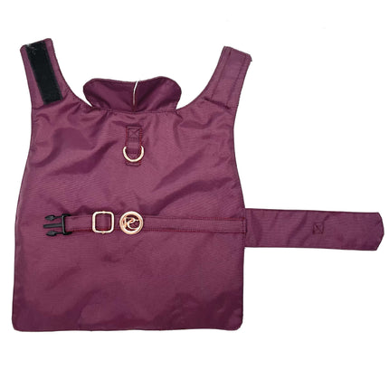 Puccissimé Pet Couture Burgundy Waterproof Insulated Dog Rain Jacket