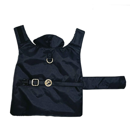 Puccissimé Pet Couture Black Waterproof Insulated Dog Rain Jacket