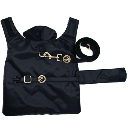 Puccissimé Pet Couture Black Waterproof Insulated Dog Rain Jacket