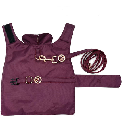 Puccissimé Pet Couture Burgundy Waterproof Insulated Dog Rain Jacket