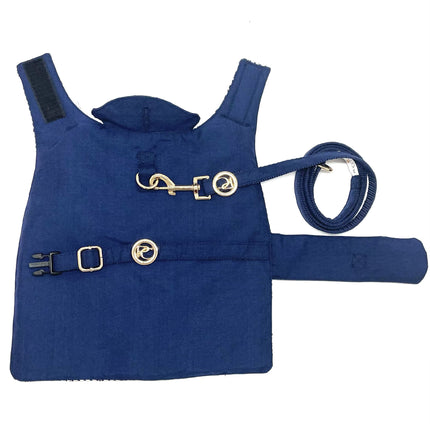 Puccissimé Pet Couture Navy Waterproof Insulated Dog Rain Jacket