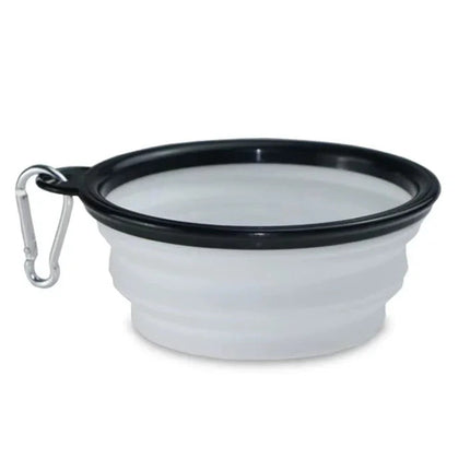 Portable Silicone Pet Bowl with Carabiner Clip, Collapsible, 350 ml